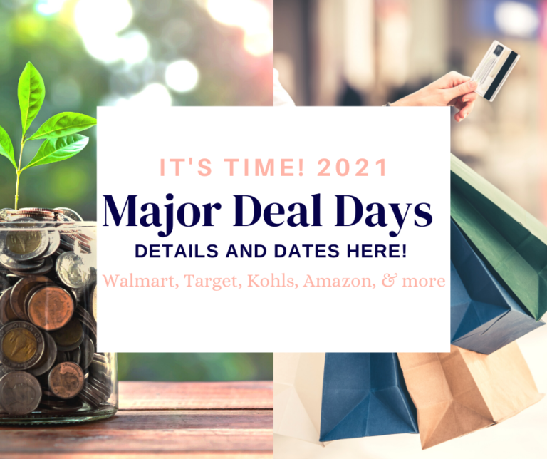 Deal days are here 2021, Walmart, Target, Amazon prime days, Kohl’s and more!