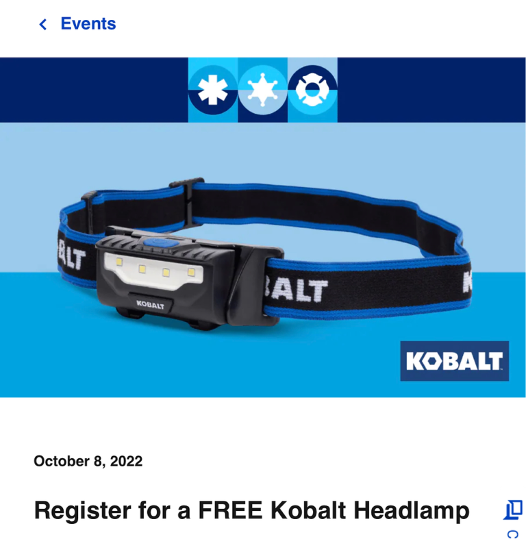 Lowes is giving away a Free Kobalt Head Lamp