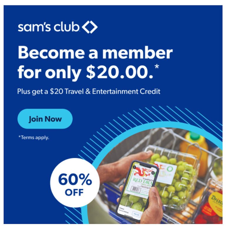 Sam’s Club Membership currently only $15 for limited time!