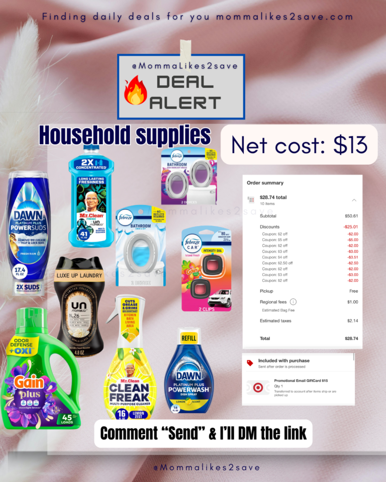 $50 of Household Supplies for $13 – week of 8/10/2026
