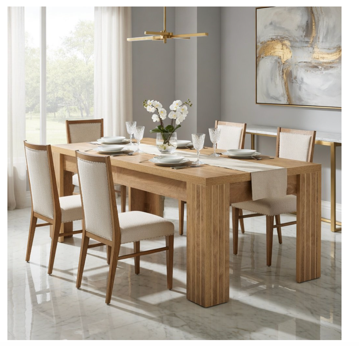 63 Inch Rectangular Dining Table for 4-6 People (table only)